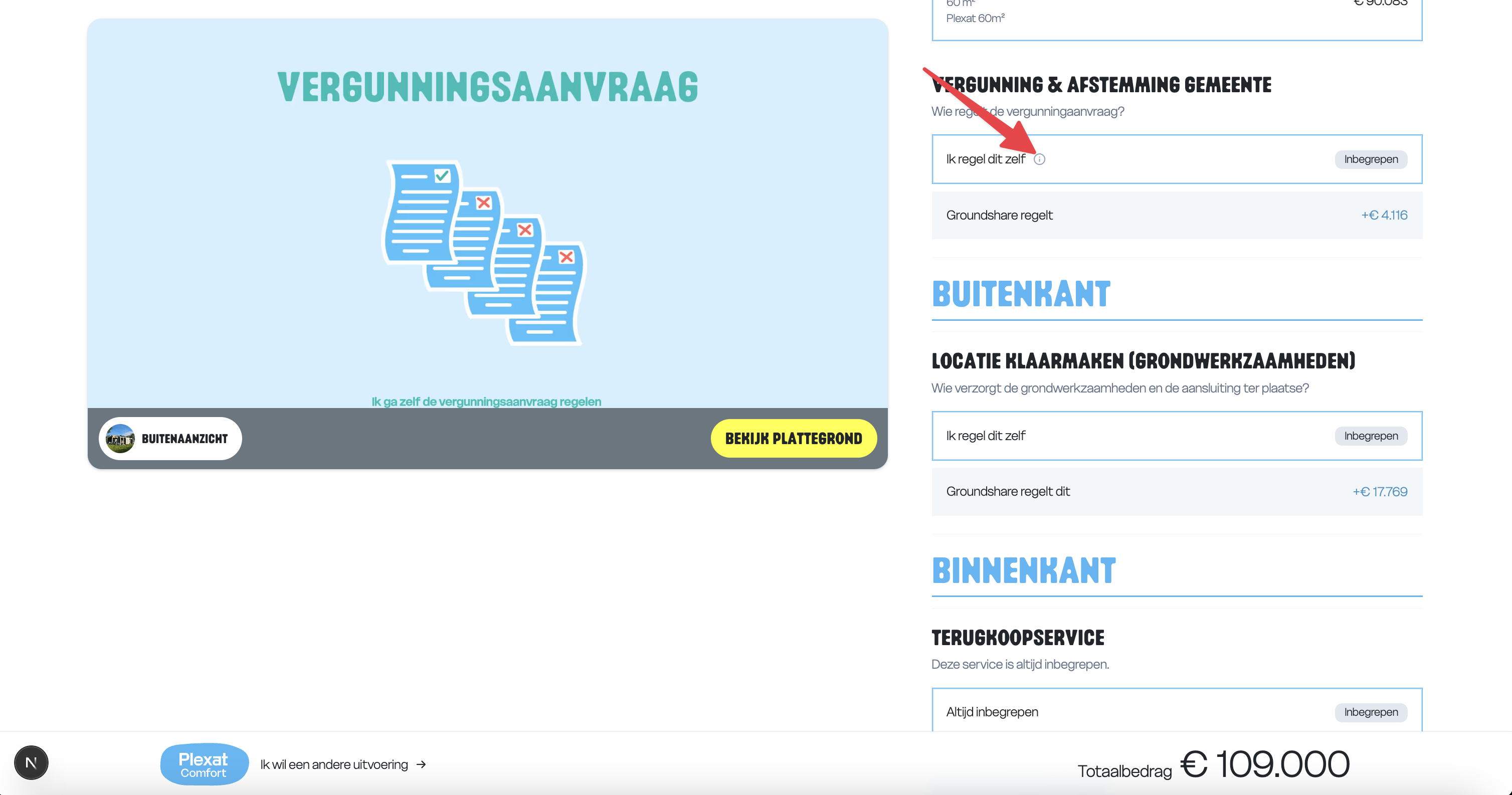 Help-modaal bij een optie